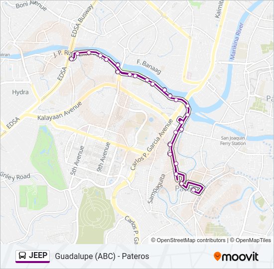 JEEP Bus Line Map