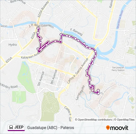 JEEP Bus Line Map