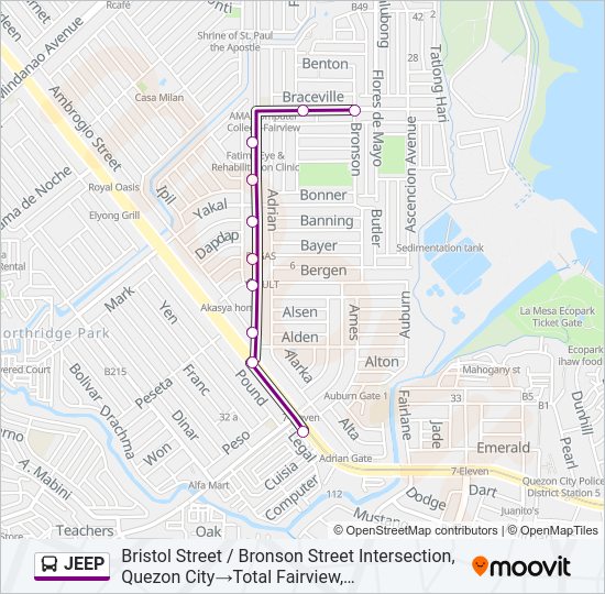 JEEP bus Line Map