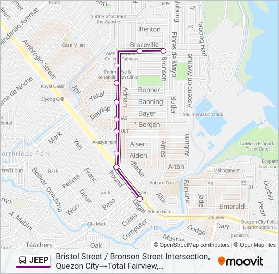 JEEP Bus Line Map