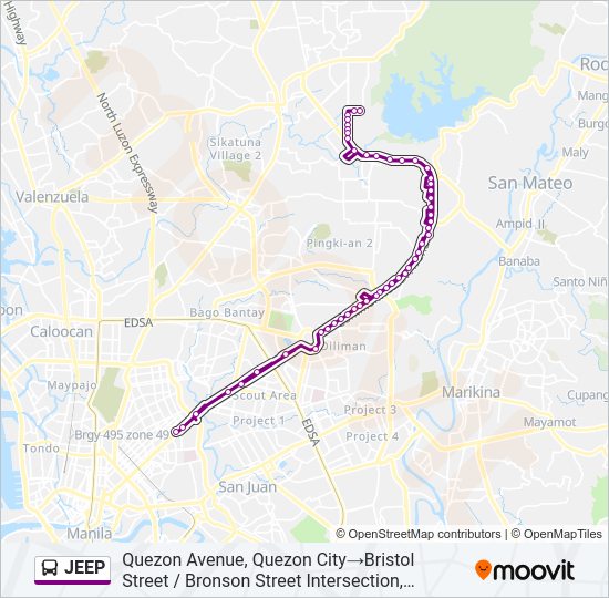 JEEP Bus Line Map