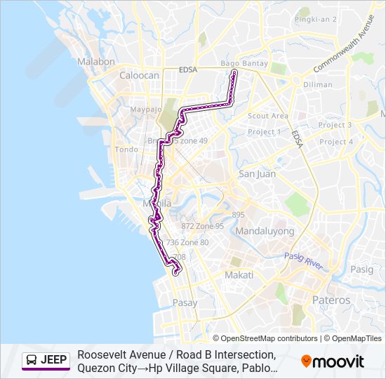 JEEP Bus Line Map