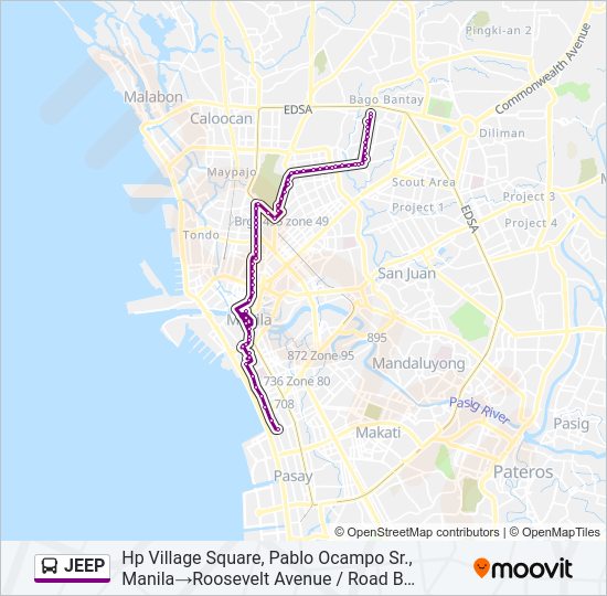 JEEP Bus Line Map