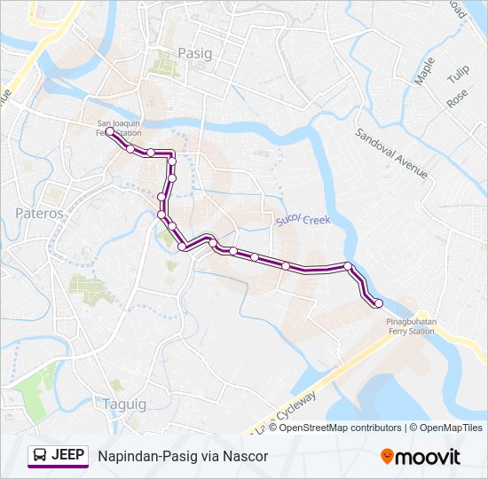 JEEP Bus Line Map