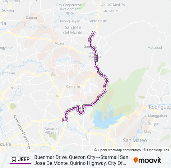 JEEP Bus Line Map