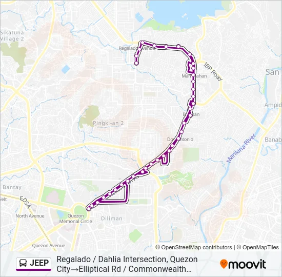 JEEP Bus Line Map