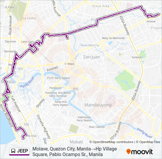 JEEP Bus Line Map