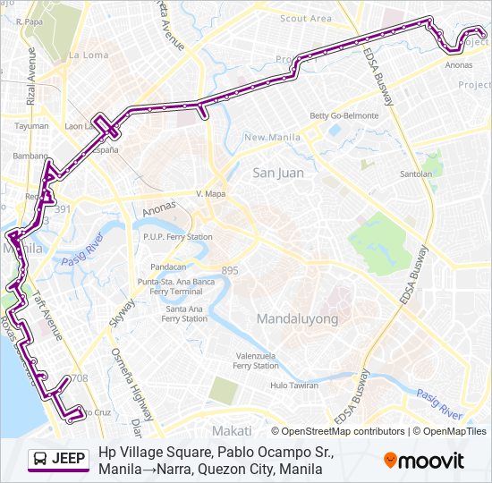 JEEP bus Line Map