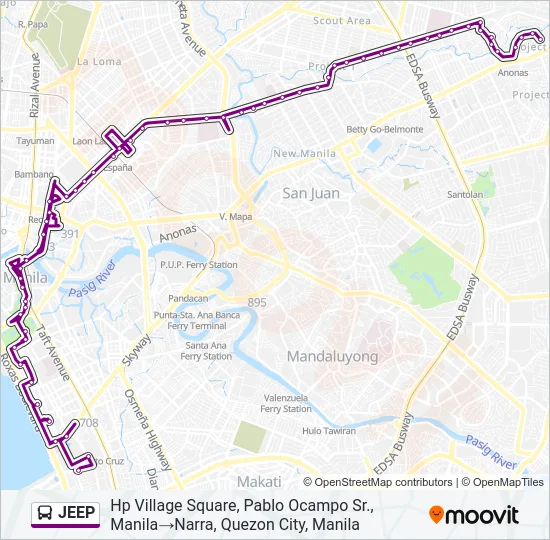 JEEP Bus Line Map