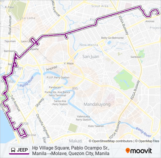 JEEP Bus Line Map