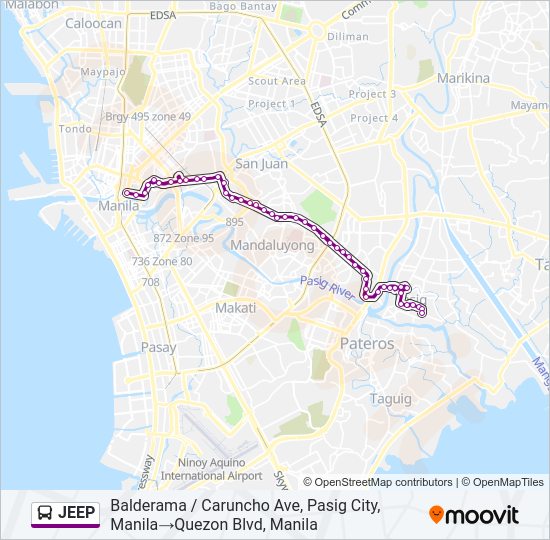 JEEP Bus Line Map