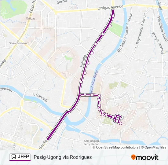 JEEP Bus Line Map