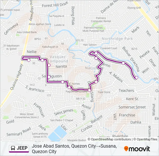 JEEP Bus Line Map