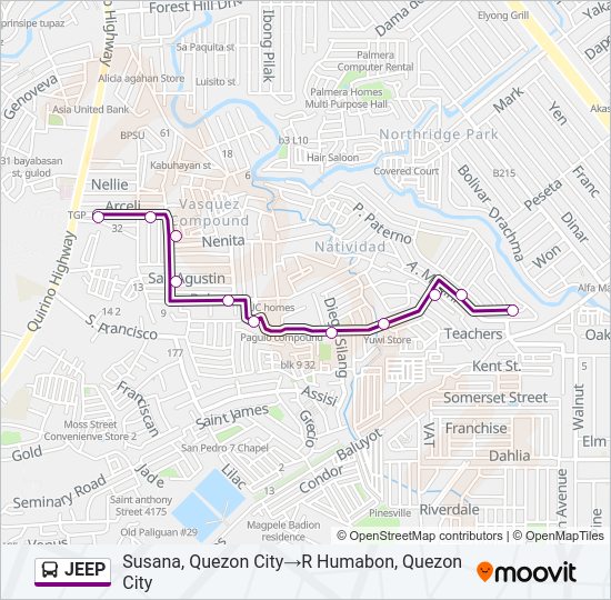 JEEP Bus Line Map