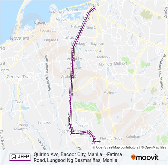 JEEP Bus Line Map