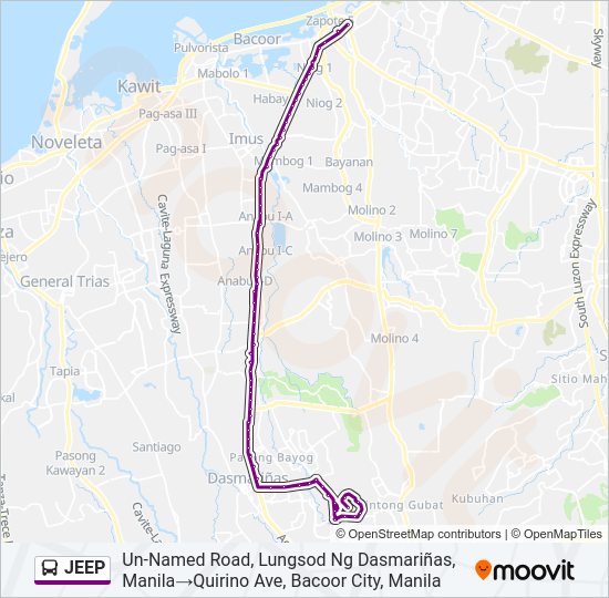 JEEP Bus Line Map