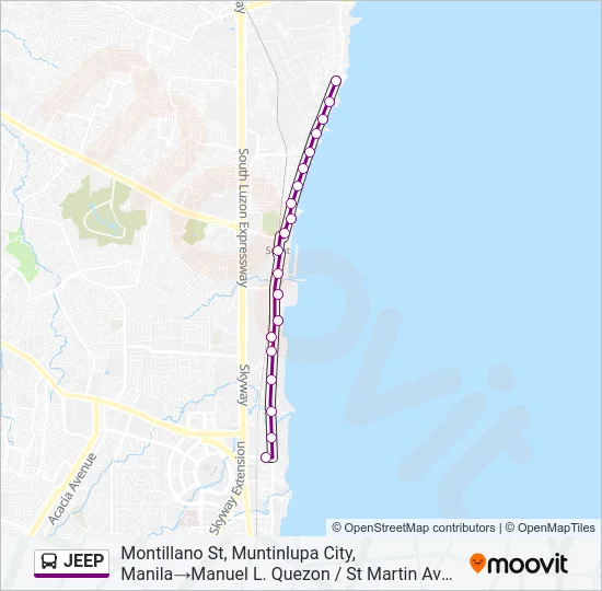 JEEP Bus Line Map
