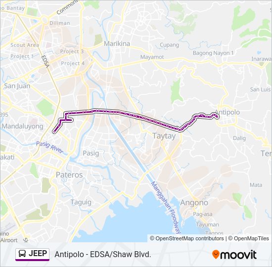 JEEP Bus Line Map