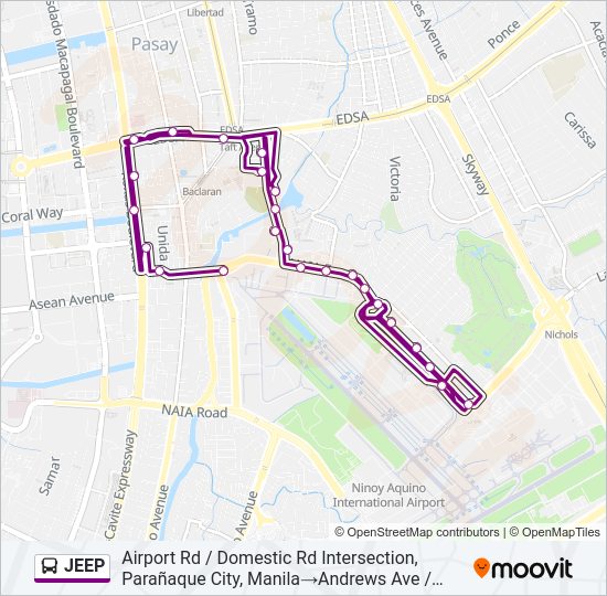 JEEP Bus Line Map