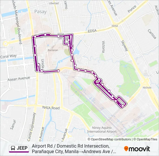 JEEP Bus Line Map