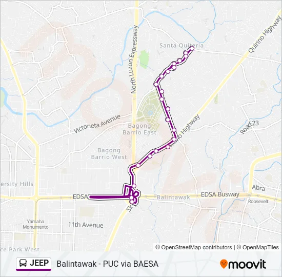 JEEP Bus Line Map