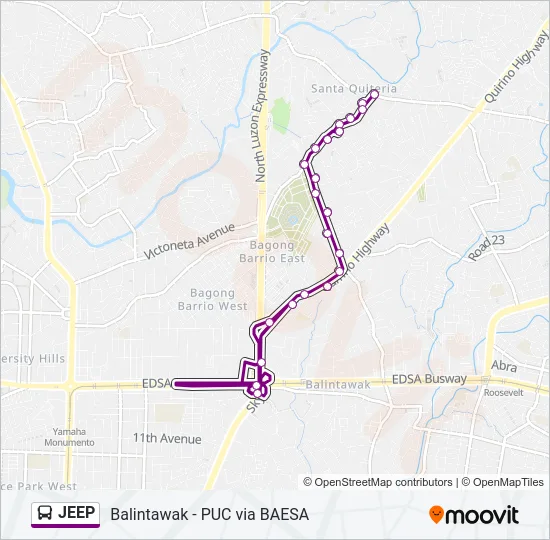 JEEP Bus Line Map