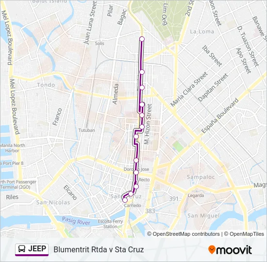 JEEP Bus Line Map
