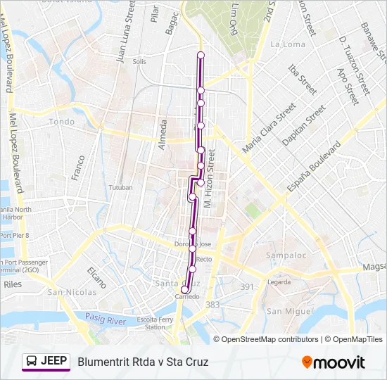 JEEP Bus Line Map