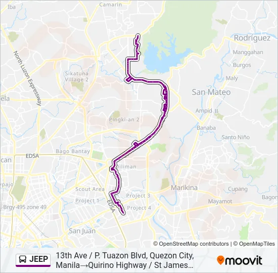 JEEP Bus Line Map