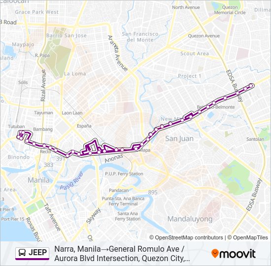 JEEP Bus Line Map