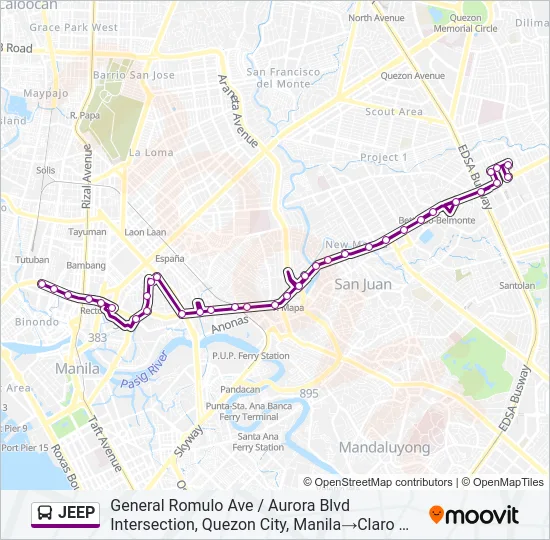 JEEP Bus Line Map