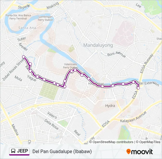 JEEP Bus Line Map