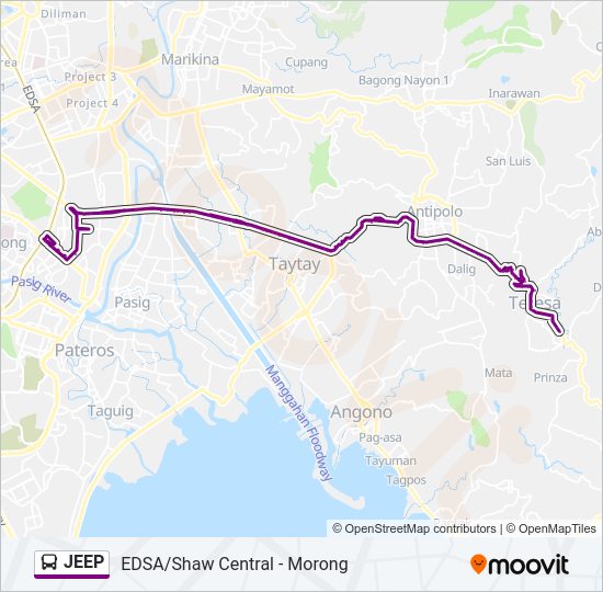 JEEP Bus Line Map