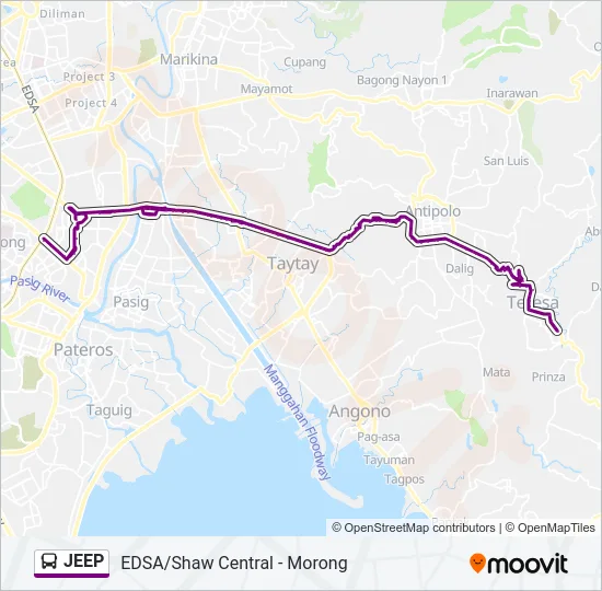 JEEP Bus Line Map