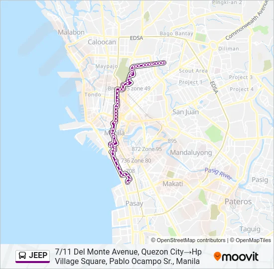 JEEP Bus Line Map