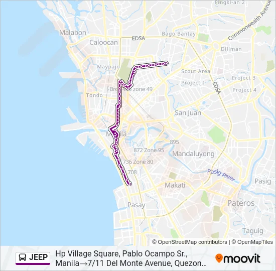 JEEP Bus Line Map