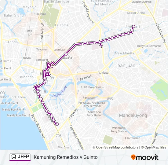 JEEP Bus Line Map