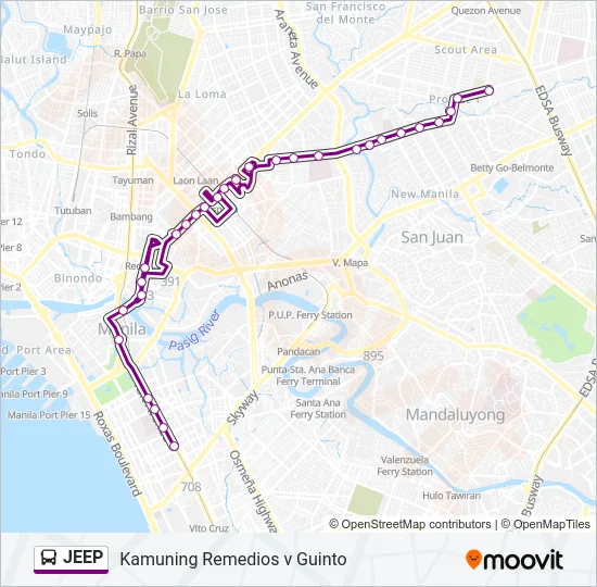 JEEP Bus Line Map