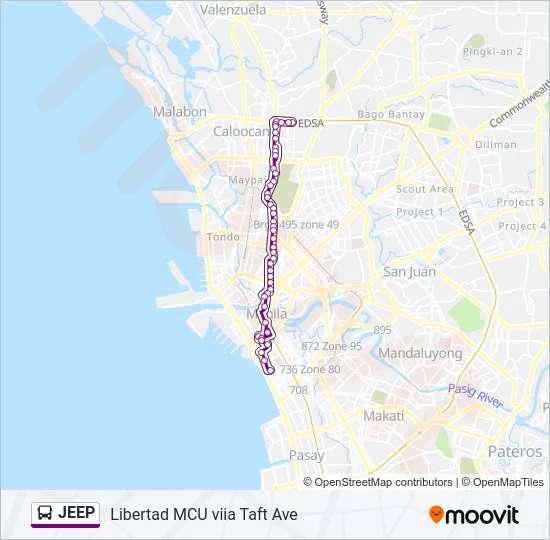 JEEP Bus Line Map