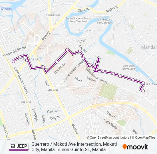 JEEP Bus Line Map