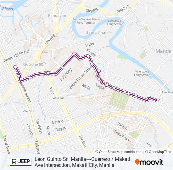 JEEP Bus Line Map