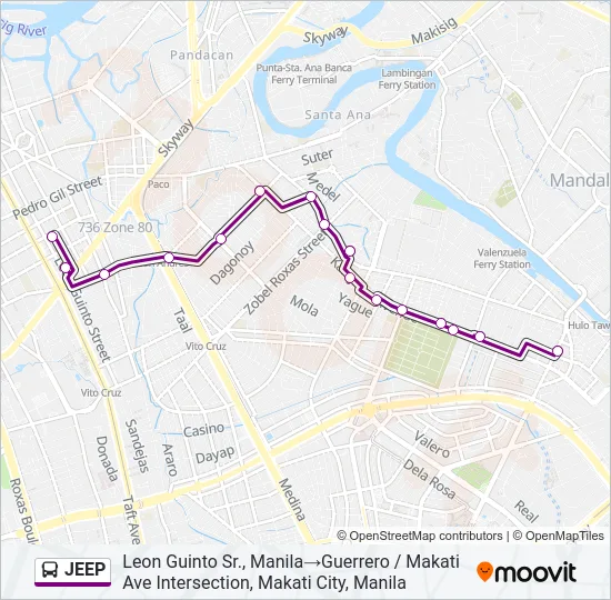 JEEP Bus Line Map