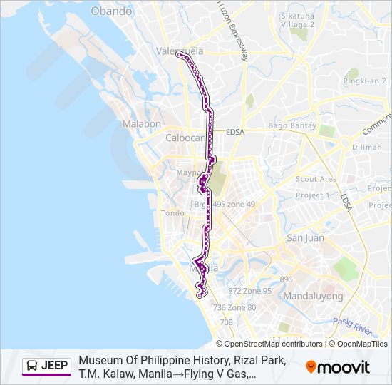 JEEP Bus Line Map