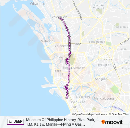JEEP Bus Line Map