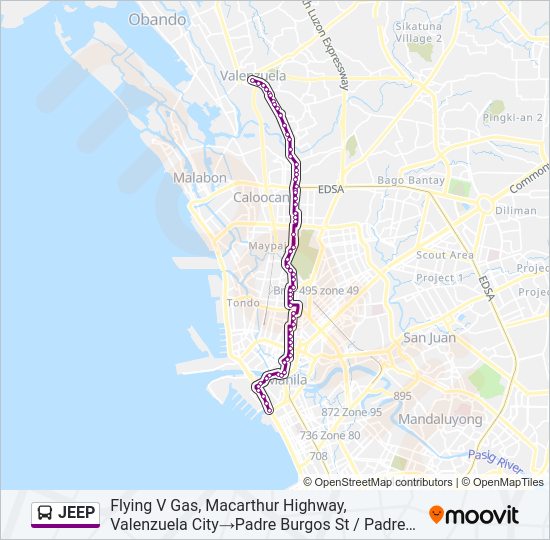 JEEP Bus Line Map