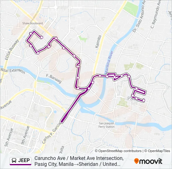 JEEP Bus Line Map