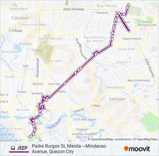 JEEP Bus Line Map