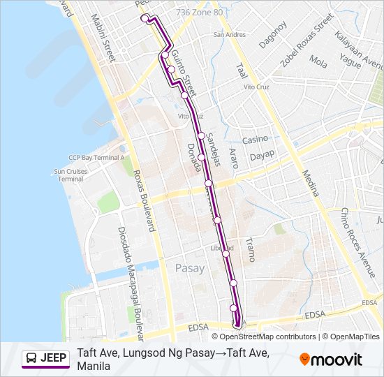 JEEP Bus Line Map