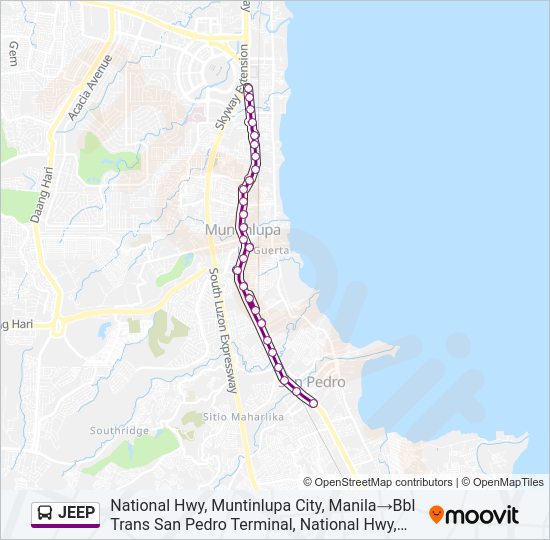 JEEP Bus Line Map