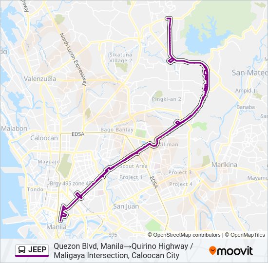 JEEP Bus Line Map